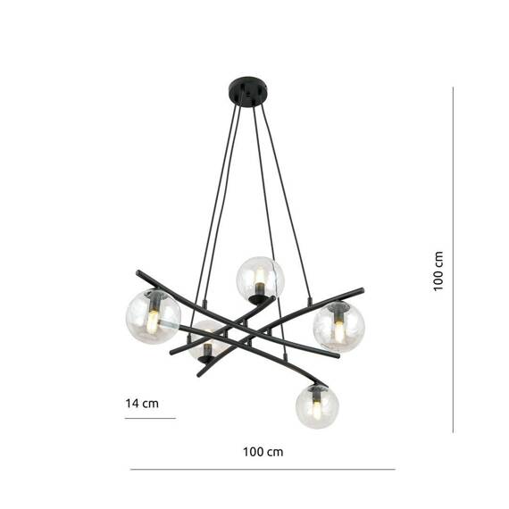 Zwis ESSA 5 TRANSPARENT czarny (1202/5) - Emibig