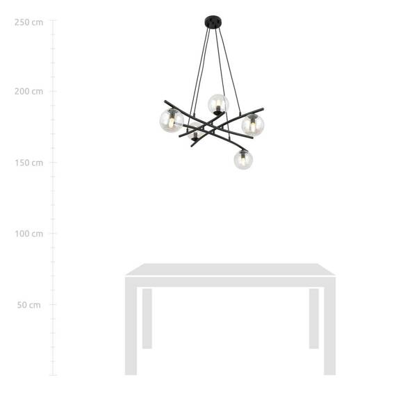 Zwis ESSA 5 TRANSPARENT czarny (1202/5) - Emibig