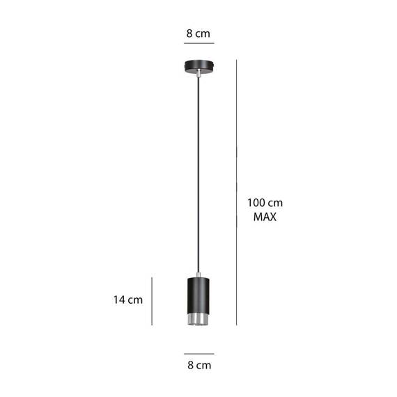 Zwis FUMIKO 1 BL/CHROME czarny-Chrom (816/1) - Emibig