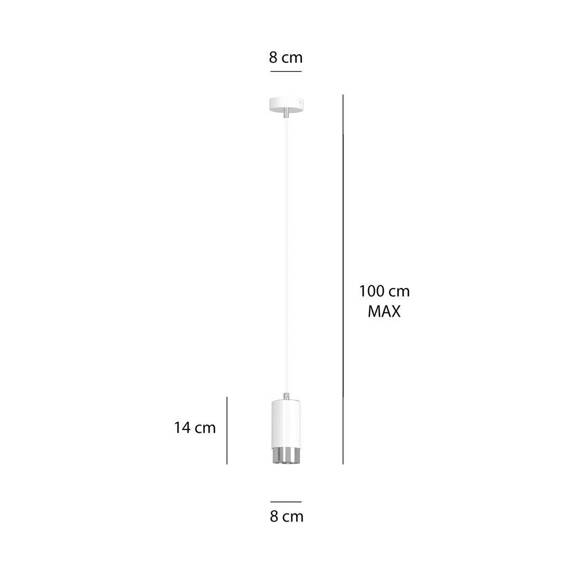 Zwis FUMIKO 1 WH/CHROME biały-Chrom (814/1) - Emibig