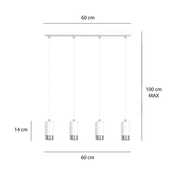 Zwis FUMIKO 4 WH/CHROME biały-Chrom (814/4) - Emibig