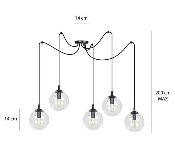 Zwis GIGI 5 BL TRANSPARENT czarny (936/5) - Emibig