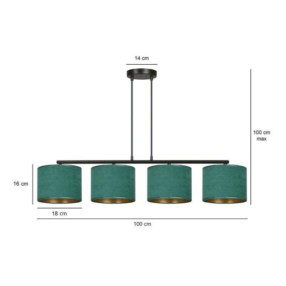 Zwis HILDE 4 BL GREEN czarny (1051/4) - Emibig