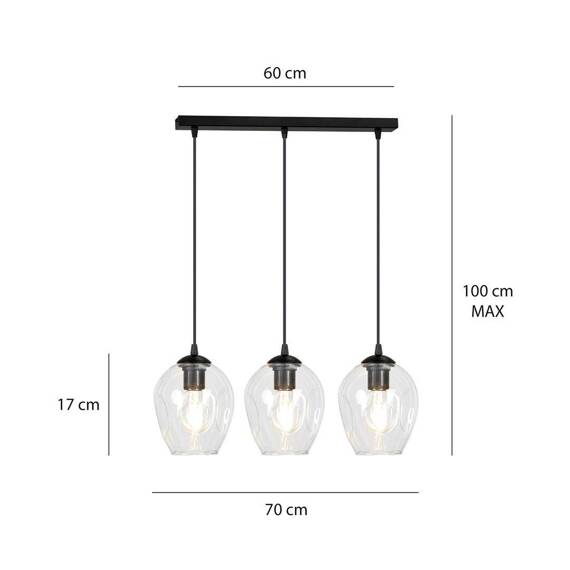 Zwis ISTAR 3 BL TRANSPARENT czarny (679/3) - Emibig