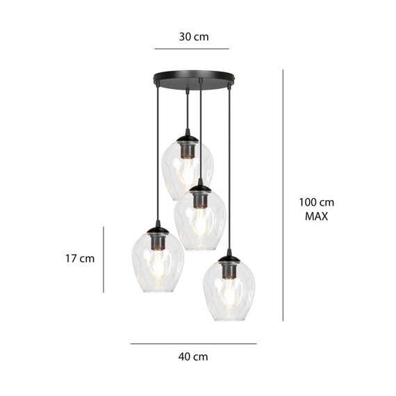 Zwis ISTAR 4 BL PREMIUM TRANSPARENT czarny (679/4PREM) - Emibig