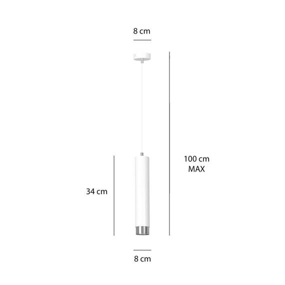 Zwis KIBO 1 WH/CHROME biały-Chrom (641/1) - Emibig