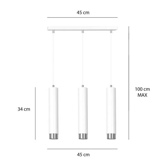 Zwis KIBO 3 WH/CHROME biały-Chrom (641/3) - Emibig