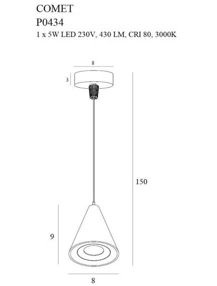 Zwis Ledowy Czarny MaxLight Comet Bell P0434