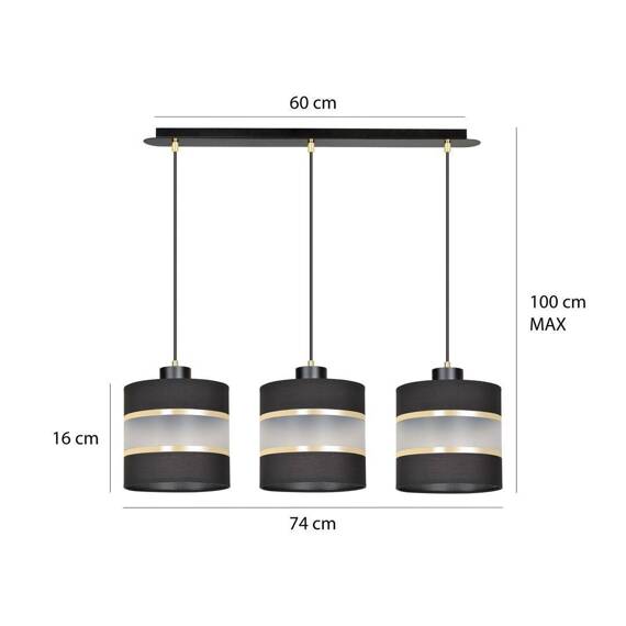 Zwis MOGI 3 BLACK czarny (601/3) - Emibig