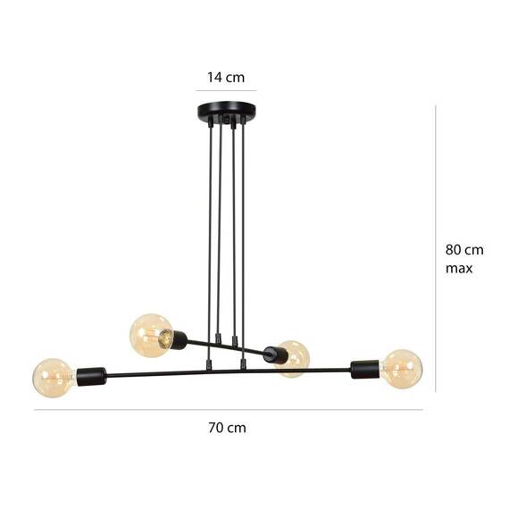 Zwis MULTIPO 4 BLACK czarny (696/4) - Emibig