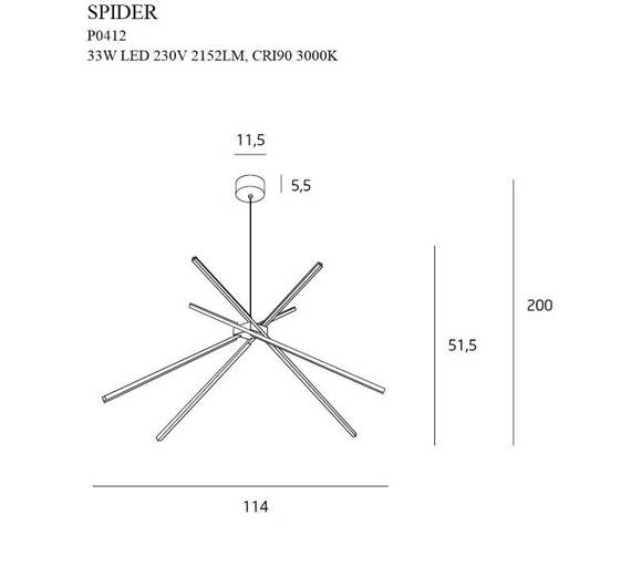 Zwis Nowoczesny Maxlight Spider P0412