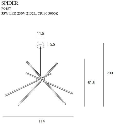 Zwis Nowoczesny Maxlight Spider P0457