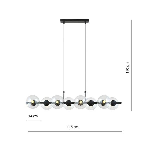 Zwis RORY 8 TRANSPARENT czarny (1206/8) - Emibig