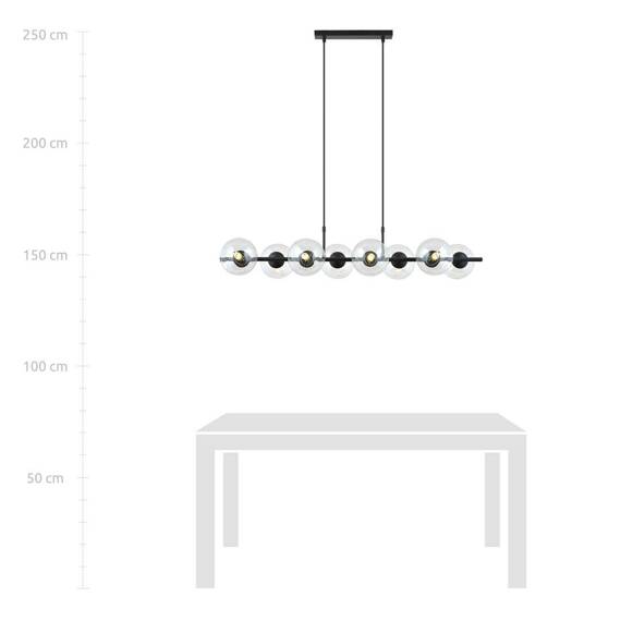 Zwis RORY 8 TRANSPARENT czarny (1206/8) - Emibig