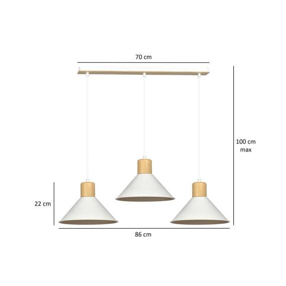 Zwis ROWEN 3 WHITE biały (1045/3) - Emibig