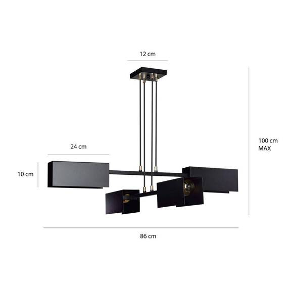 Zwis TOLOS 4 BLACK czarny (633/4) - Emibig