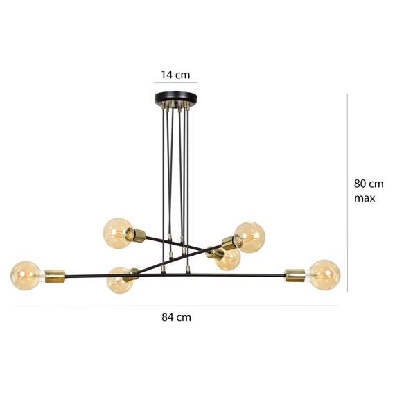 Zwis VESIO 6 BLACK czarny (785/6) - Emibig