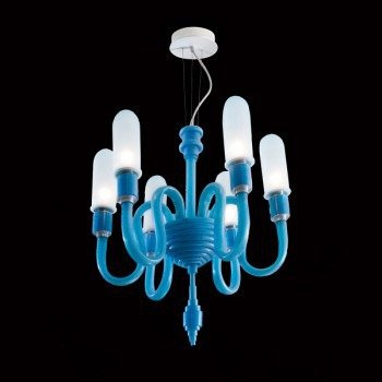 Żyrandol Facon de Venice MAMO 6L sky blue + nakładki