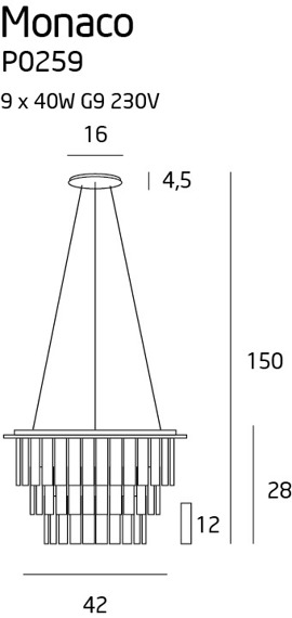 Żyrandol Maxlight Monaco P0259