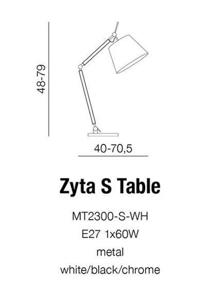 Zyta S AZ1848+AZ2600 Lampa Stołowa Azzardo czarna