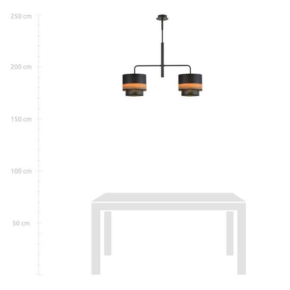 żyrandol ARIGATO 2 WOOD BLACK czarny (1193/2) - Emibig