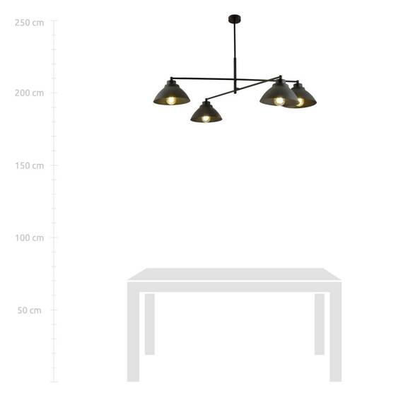 żyrandol MAVERICK 4 BLACK  czarny (1211/4) - Emibig