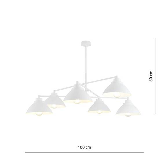 żyrandol MAVERICK 6 WHITE  biały (1212/6) - Emibig