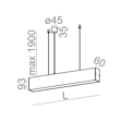 AQform TRU LED  86 cm 54551-L930-D9-00-12 Zwis