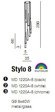 AZZARDO Stylo 8 Chrom Plafon