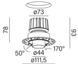 Aqform Swing czarny Wpuszczana lampa 38036-M930-F1-00-12