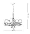 Lampa Ideal Lux Pegaso SP8 Ottone Satinato