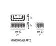 Lampa Ścienna VISTOSI MINIGIOGALI AP2 transparentna 50 x 23 cm
