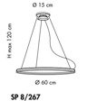 Lampa Wisząca Sillux MALE SP 8/267 LED