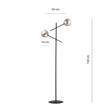 Lampa stojąca LINEAR LP2 BLACK/GRAFIT czarny (1167/LP2) - Emibig