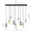 Lampa sufitowa ASTRAL 9 BL MIX czarny (1268/9M1) - Emibig