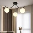 Lampa sufitowa BOSTON 3 BLACK/OPAL czarny (1109/3) - Emibig