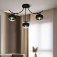 Lampa sufitowa BOSTON 3 BLACK/STRIPE czarny (1111/3) - Emibig