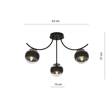 Lampa sufitowa BOSTON 3 BLACK/STRIPE czarny (1111/3) - Emibig