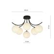 Lampa sufitowa BOSTON 6 BLACK/OPAL czarny (1109/6) - Emibig