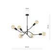 Lampa sufitowa FRIX  6 BLACK czarny (1126/6) - Emibig