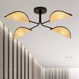 Lampa sufitowa GOMEZ 4 RATTAN czarny (1172/4) - Emibig