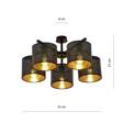 Lampa sufitowa JORDAN 5 BLACK/GOLD czarny (1144/5) - Emibig