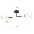 Lampa sufitowa ROMA 2 BL OPAL czarny (1232/2) - Emibig