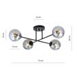 Lampa sufitowa ROMA 4 BL GRAFIT czarny (1245/4) - Emibig