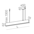 Lampa wisząca AQForm 26W LED Rafter LED 170 cm czarny 50604-L930-D9-00-12