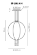 Lampa wisząca Axo Light Liaison M4 czarno-złota