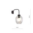 Natynkowa lampa ścienna LUKKA K1 BLACK/TRANSPARENT czarny (1164/K1) - Emibig