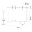 Nowoczesny Zwis Artemide Yanzi 1104010A