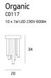 Plafon MaxLight Organic Chrom C0117