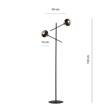 Podłodowa lampa LINEAR LP2 BLACK/STRIPE czarny (1168/LP2) - Emibig